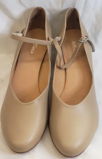 Dual Tone Moist Guard 1.5" Amaya -- Instep Strap Character Shoe -- Tan