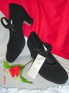 2.25" Sevilla -- Flamenco Shoe -- Black Suede Day Long Winter Warm