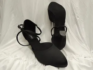 2.38" Amber -- Standard Ballroom Shoe -- Black Satin Court Grip