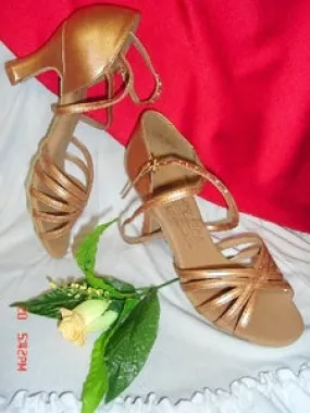 Celebrity Vibe Planet Mood 2.5" Alicia -- Flare Heel Latin Sandal -- Copper Nude