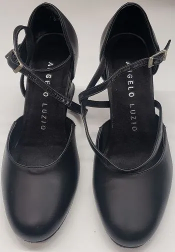 Field Power Global Fit 2.5" Sarah II -- X-Strap Closed Toe Ballroom Shoe -- Black