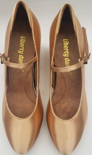 Step Ahead Rich Jewel 2" Petra IIII -- Women's Standard Ballroom Shoe -- Tan Satin