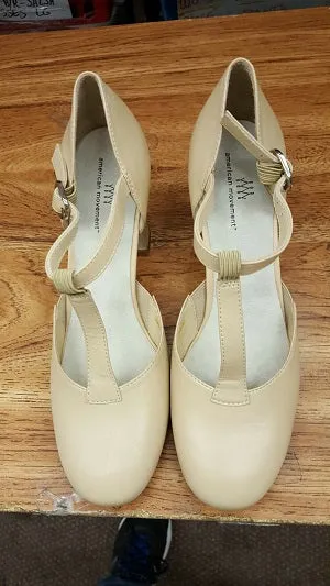 Dance Floor Pilates Cool 3" Julie -- T-Strap Ballroom Shoe -- Tan