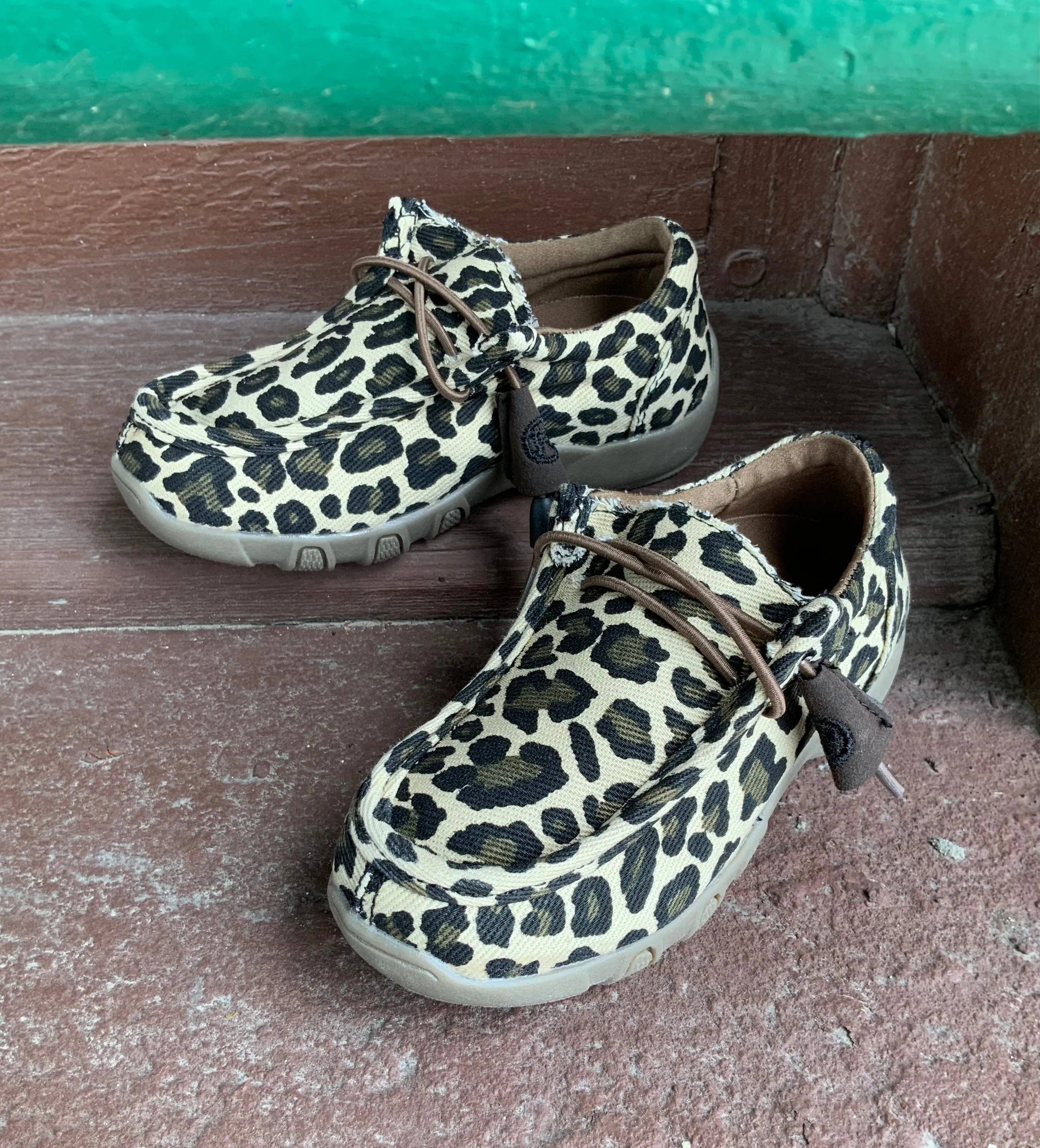 Daily Mission Anti Slip Roper Girl's Childrens Chillin' Leopard Canvas Slip On Casual Shoe 1791-2614