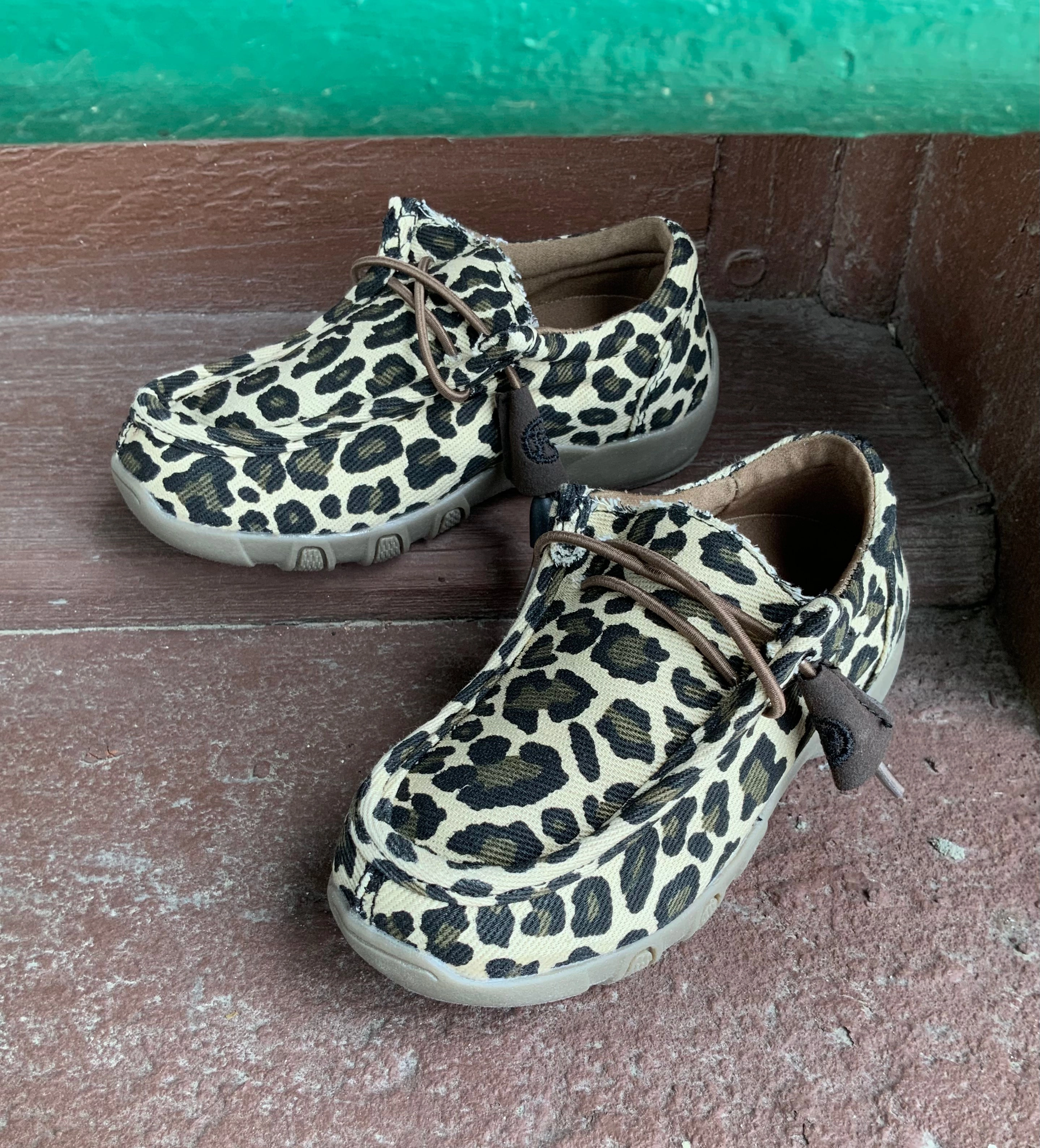 Daily Mission Anti Slip Roper Girl's Childrens Chillin' Leopard Canvas Slip On Casual Shoe 1791-2614