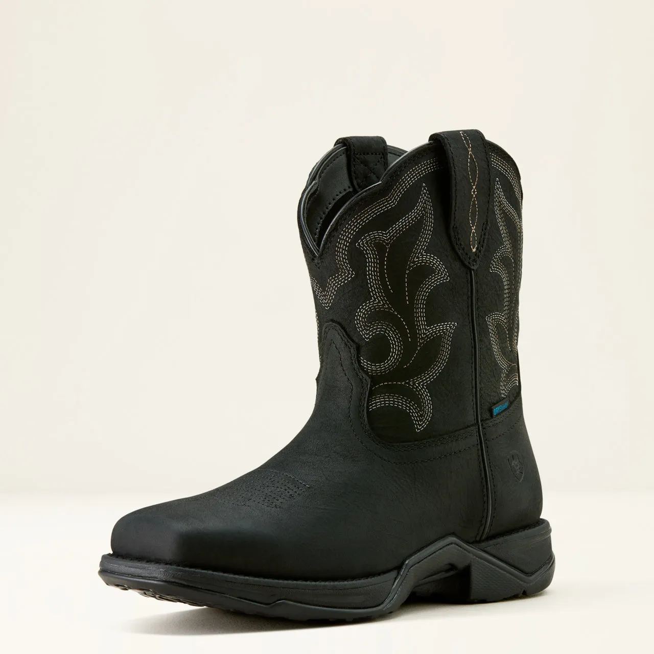 Cushioned heel Ariat Women's Anthem Shortie II H2O 8" Black Square Toe Waterproof Shortie Western Boots 10063997