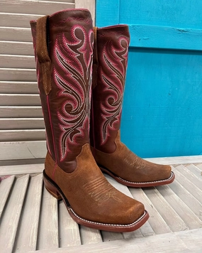 Ariat Women's Futurity Starlight Brown StretchFit Western Cowgirl Boot 10047044 Skin Hug hypoallergenic