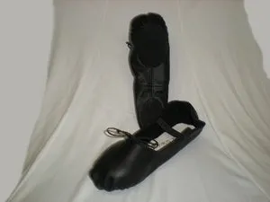 Sage -- Women's Leather Split Sole Ballet -- Black Feather Light Long Distance