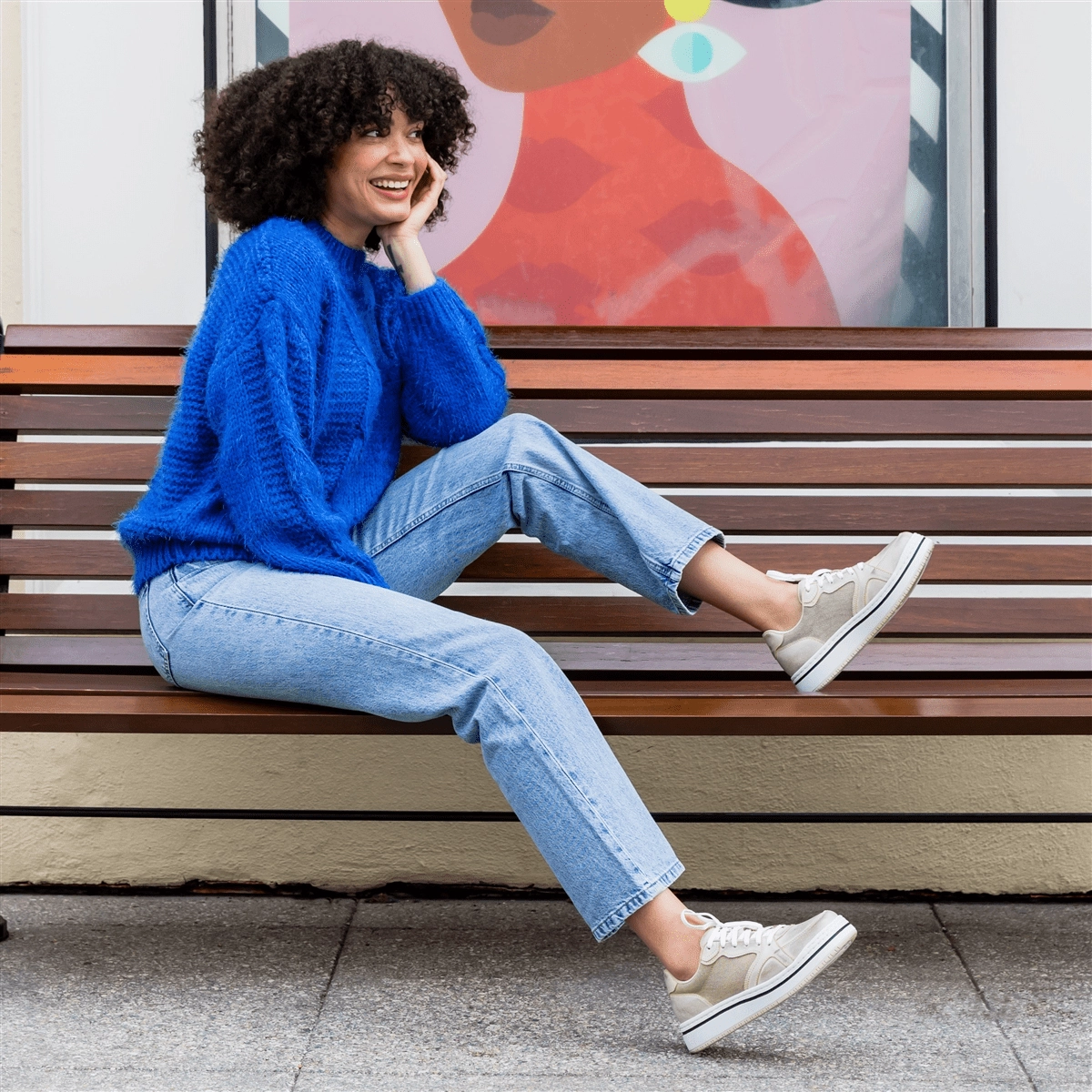 Petite Fit Alyster | Leather/Canvas | Cream