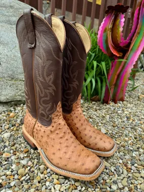 Comfortable Design Urban Fit Anderson Bean Men's Brandy Bruciato Full Quill Ostrich & 13" Brandy Top Square Toe Cowboy Boots 333569