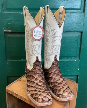 Comfortable backstay Performance Wear Anderson Bean Men's Brown Big Bass Arapaima & 13 Bone Deerskin Top Cowboy Boots 333577