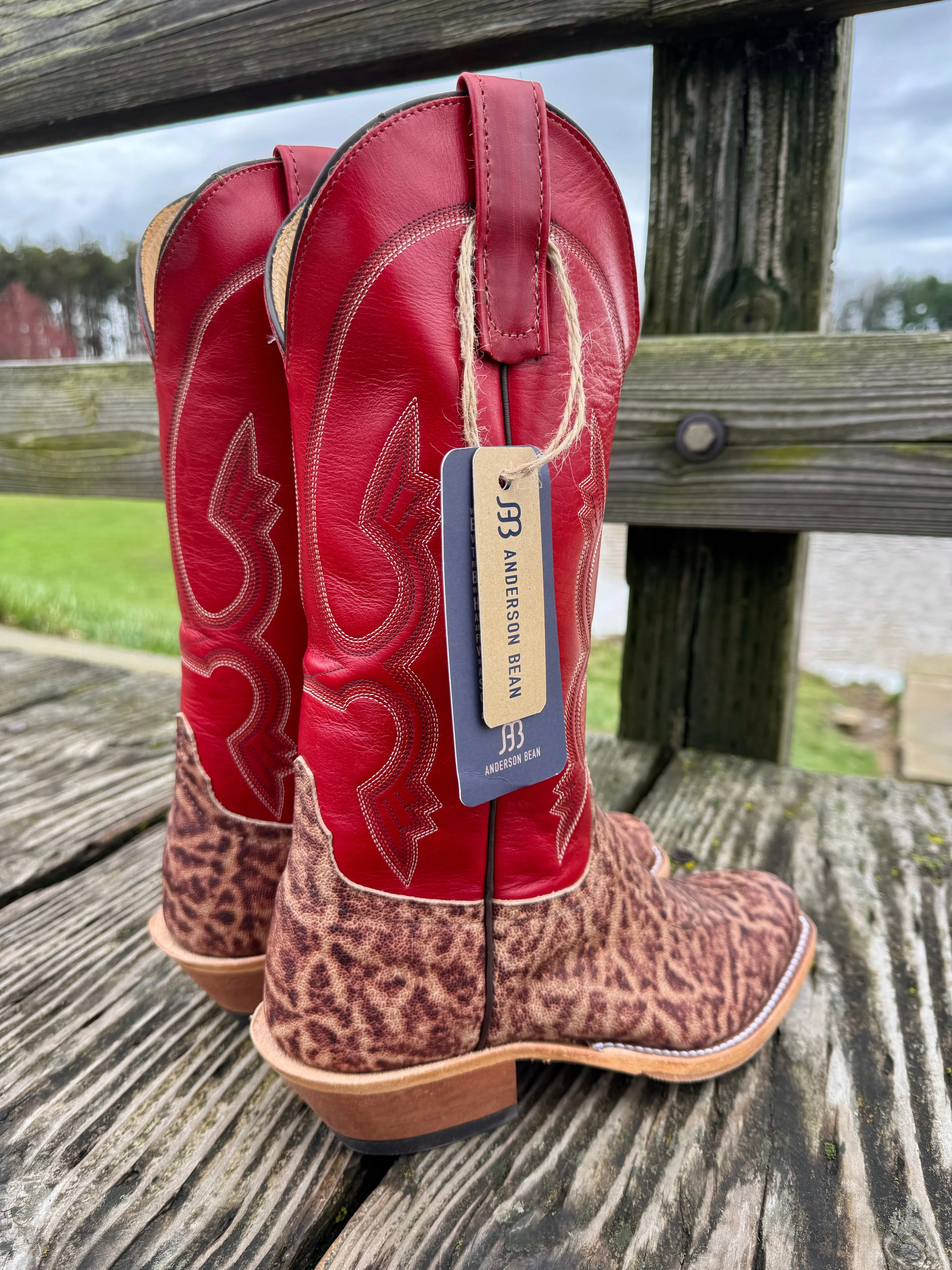 Subtle Lines ZipUp Anderson Bean Men's Terra Vintage Elephant & 13 Tamarillo Red Cutter Toe Cowboy Boots 335349