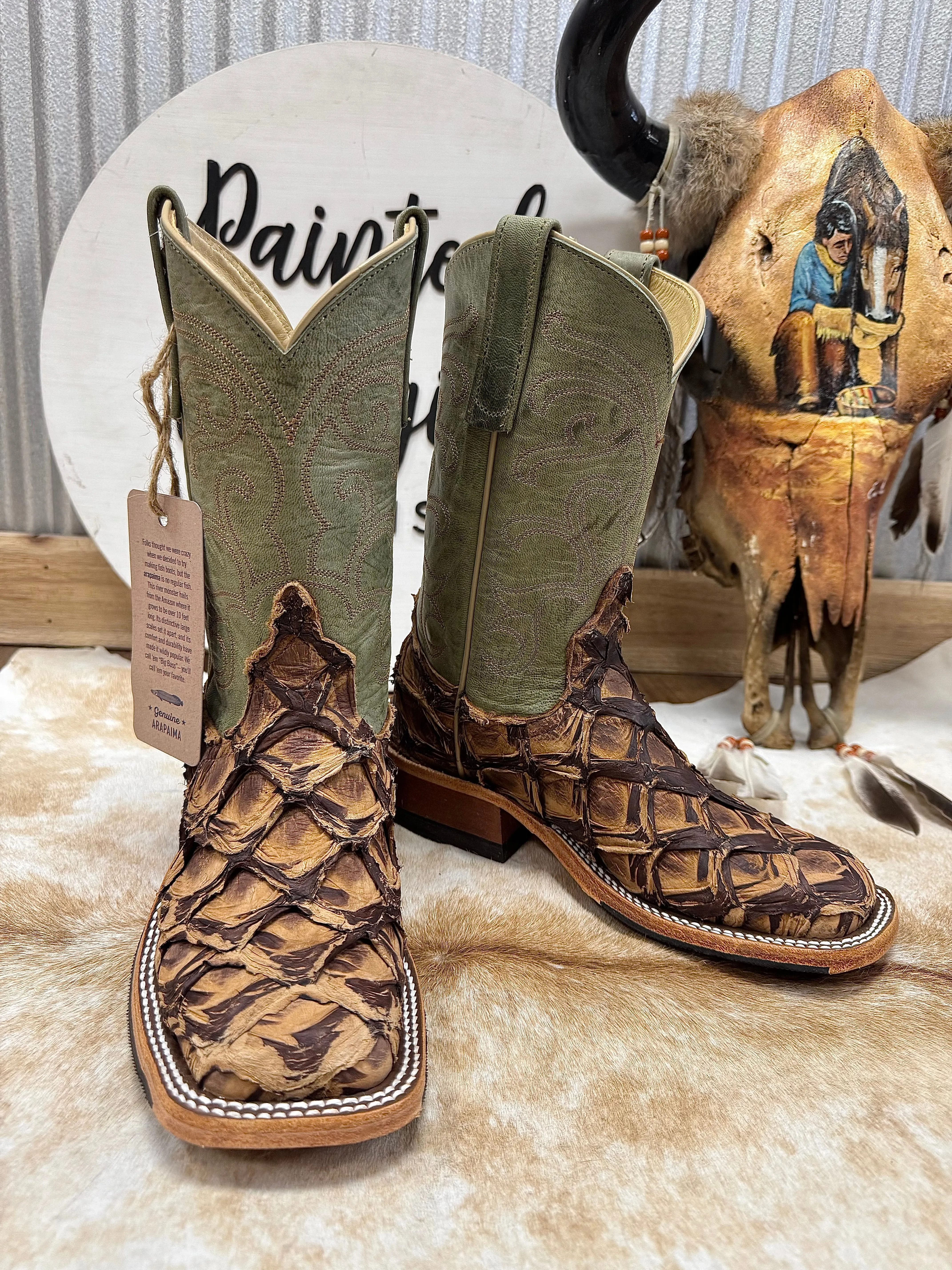 Quick Drying High Heel Anderson Bean Women's Cigar Matte Big Bass & Mallard Mad Dog Square Toe Western Cowgirl Boots 332207