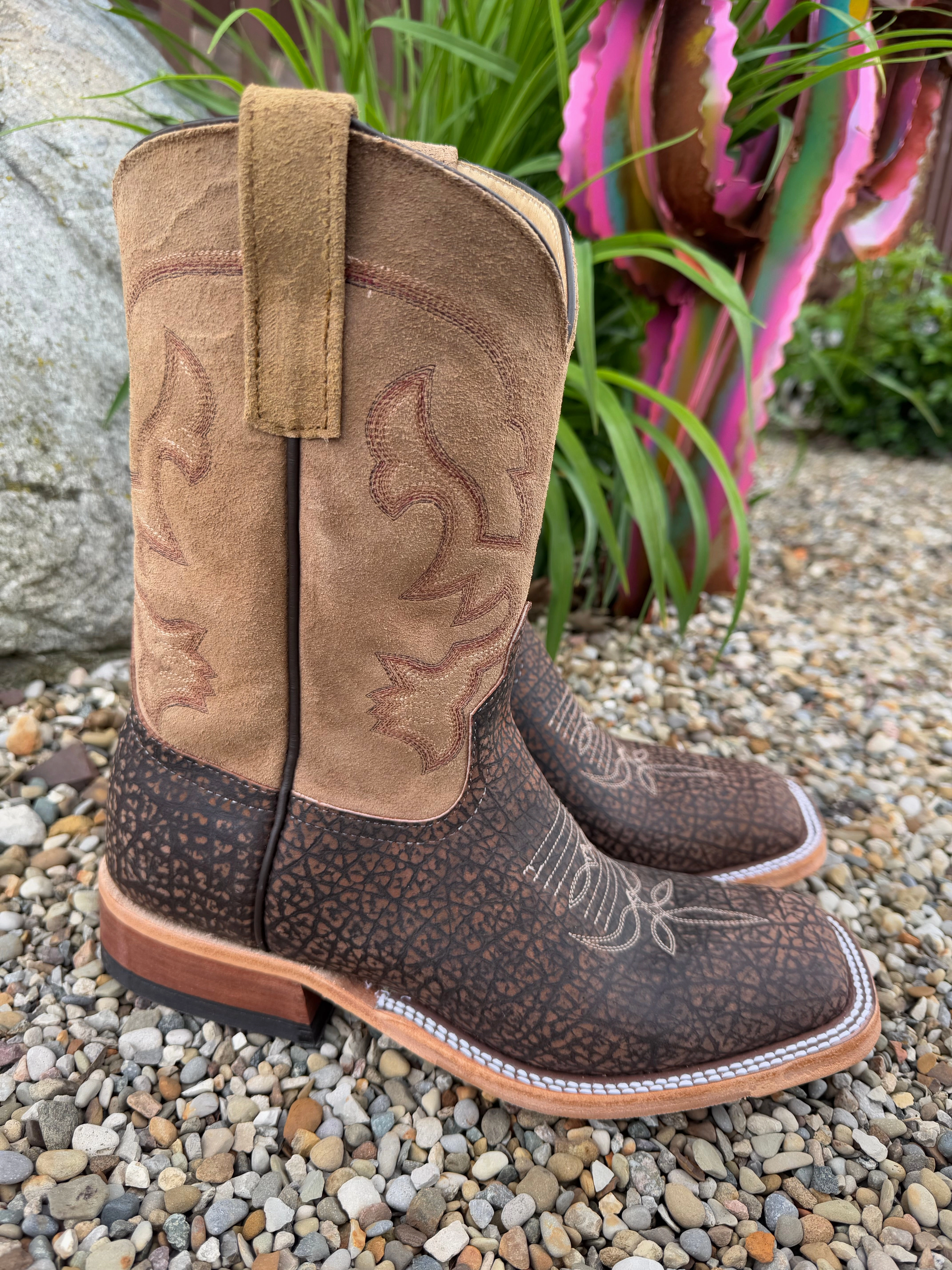 Hiking Boots Anderson Bean Men's 10" Tan Hungry Hippo Square Toe Cowboy Boots 339580