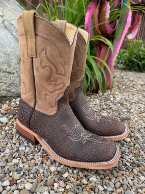 Anderson Bean Men's 10" Tan Hungry Hippo Square Toe Cowboy Boots 339580 Rugged Comfort All Purpose