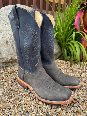 Family Reunion Anderson Bean Men's Grey Safari Giraffe & Midnight Blue Dozer 13 Top Square Toe Cowboy Boots 340713