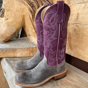 Comfort Flex Anderson Bean Womens Stone Waxy Kudu and Sangria Sinsation Square Toe Cowboy Boots 330488