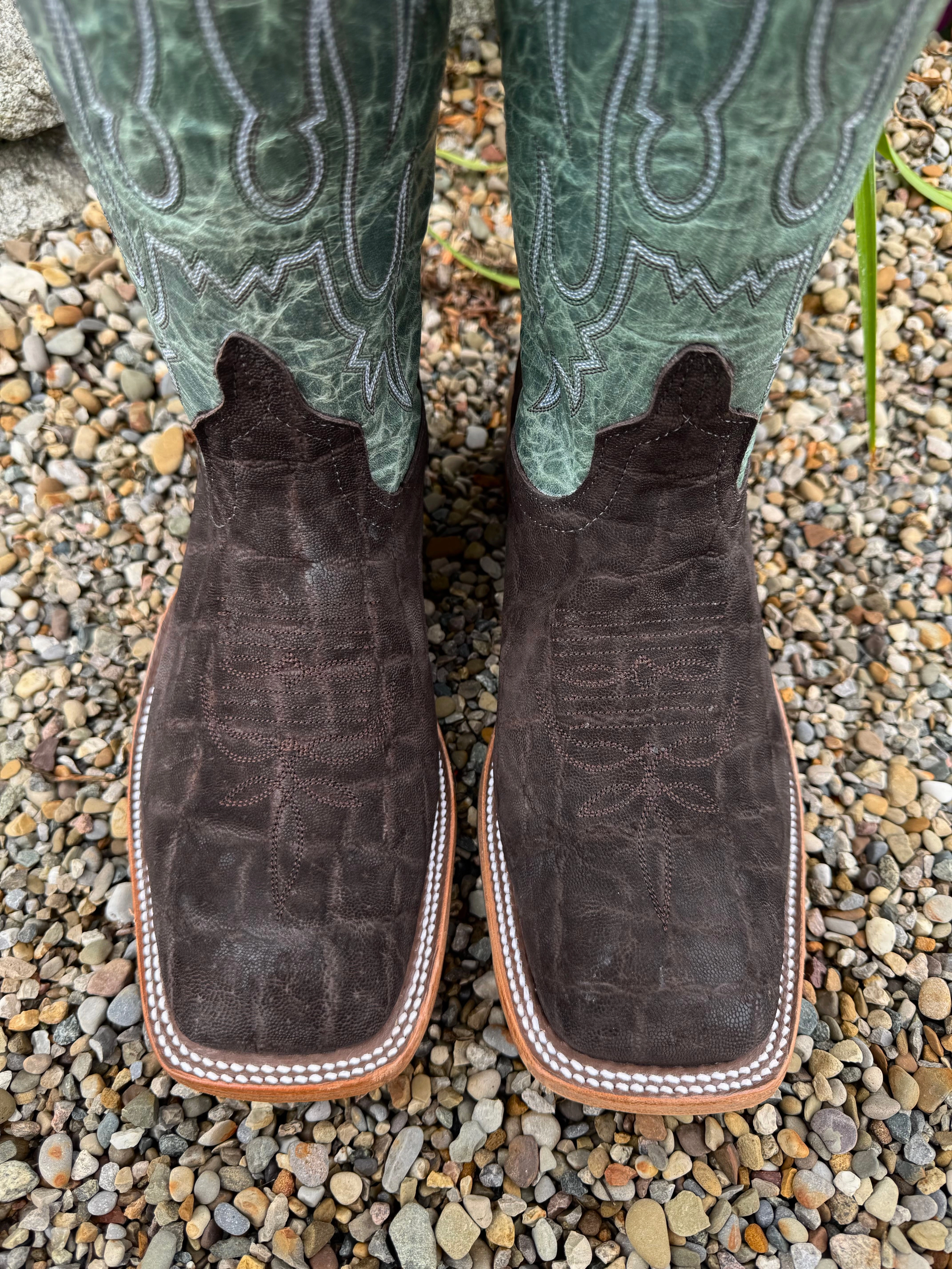Active Adventures Anderson Bean Men's Chocolate Safari Buffed Elephant & 13 Sagamore Lava Top Square Toe Cowboy Boots 335353