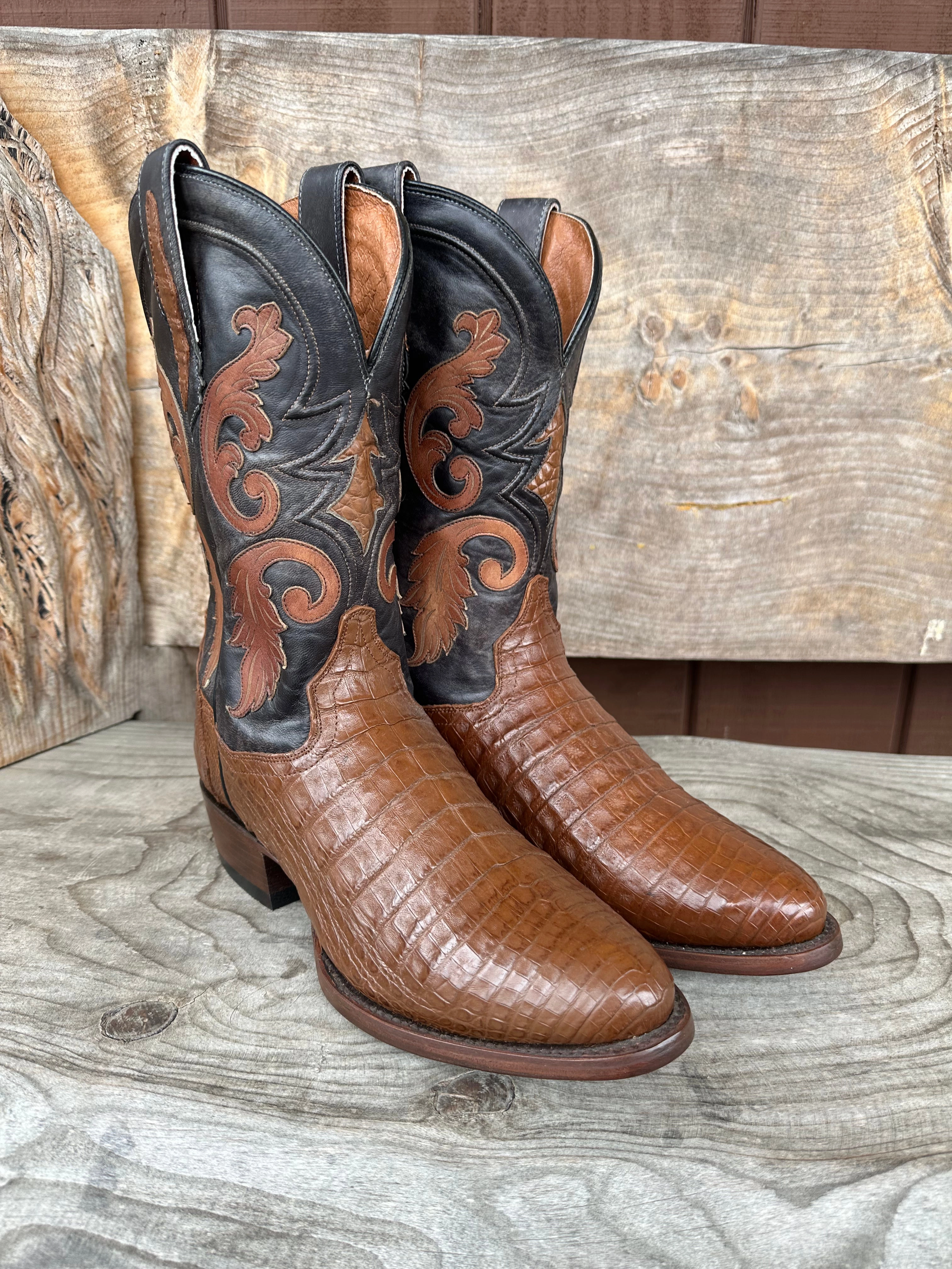 Korean Trend Warm Comfort Dan Post Men's Socrates Bay Apache Caiman R Toe Cowboy Boots DP3069