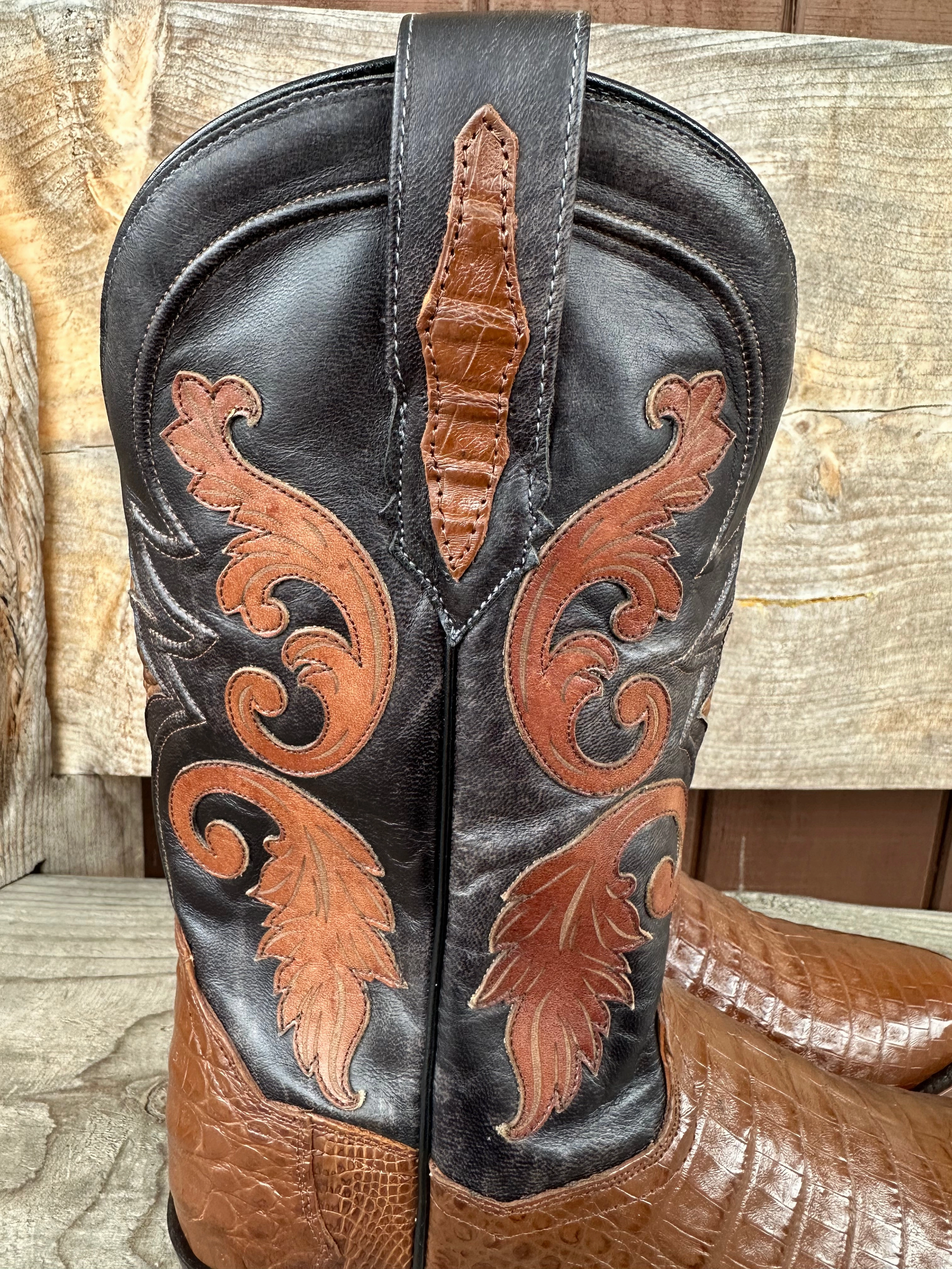 Dan Post Men's Socrates Bay Apache Caiman R Toe Cowboy Boots DP3069 Shank