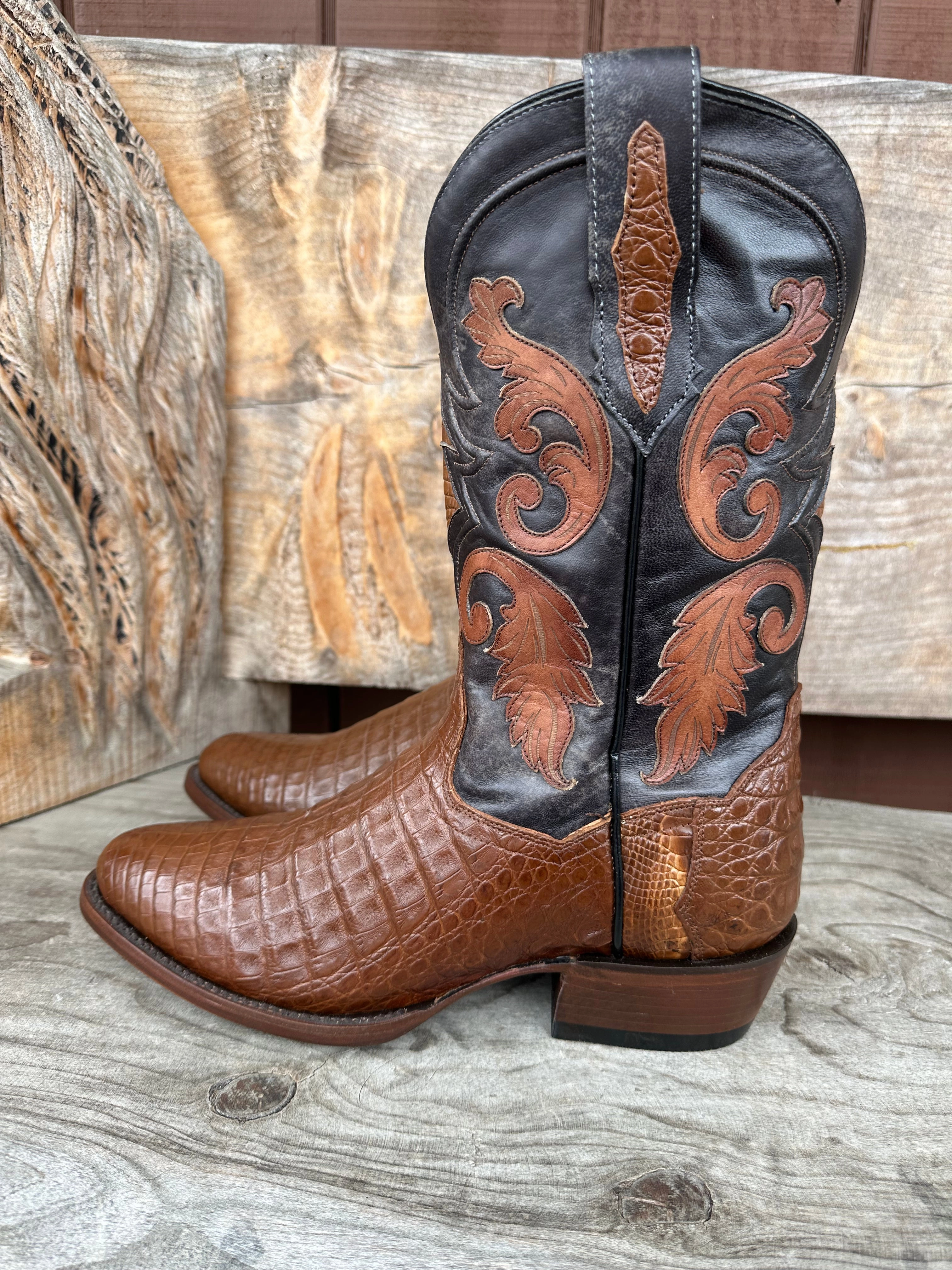 Multi-Purpose Comfort Dan Post Men's Socrates Bay Apache Caiman R Toe Cowboy Boots DP3069