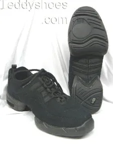 Robbie -- Unisex Canvas Split Sole Dancesneaker -- Black Wet Land Arch Support Wellness Seekers