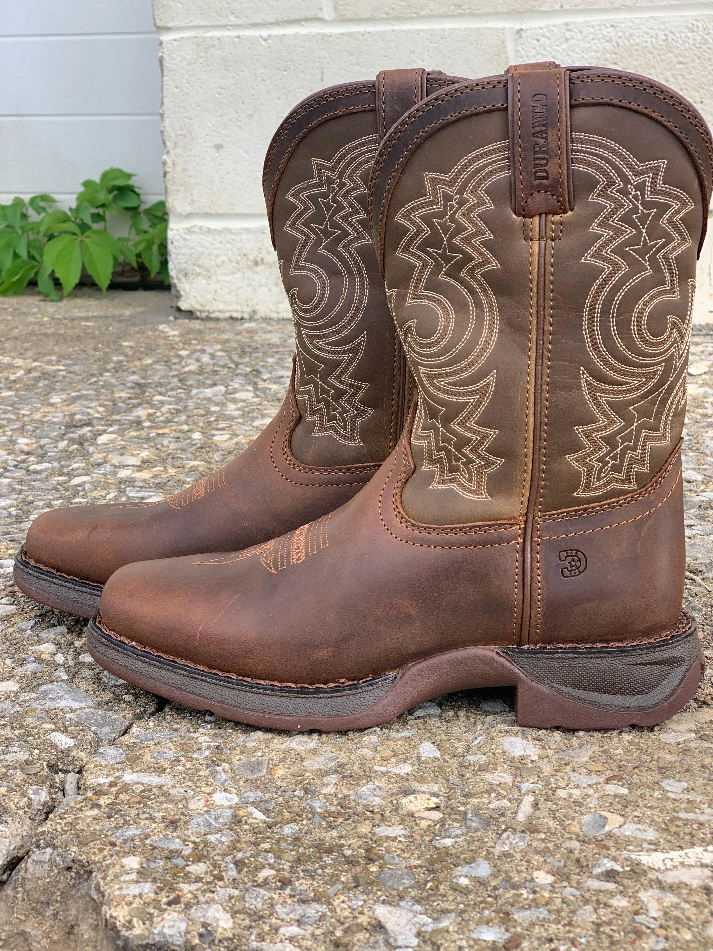 Durango Youth Lil' Rebel Big Kid Square Toe Western Boots DBT0239Y DBT0239C Leather Comfort