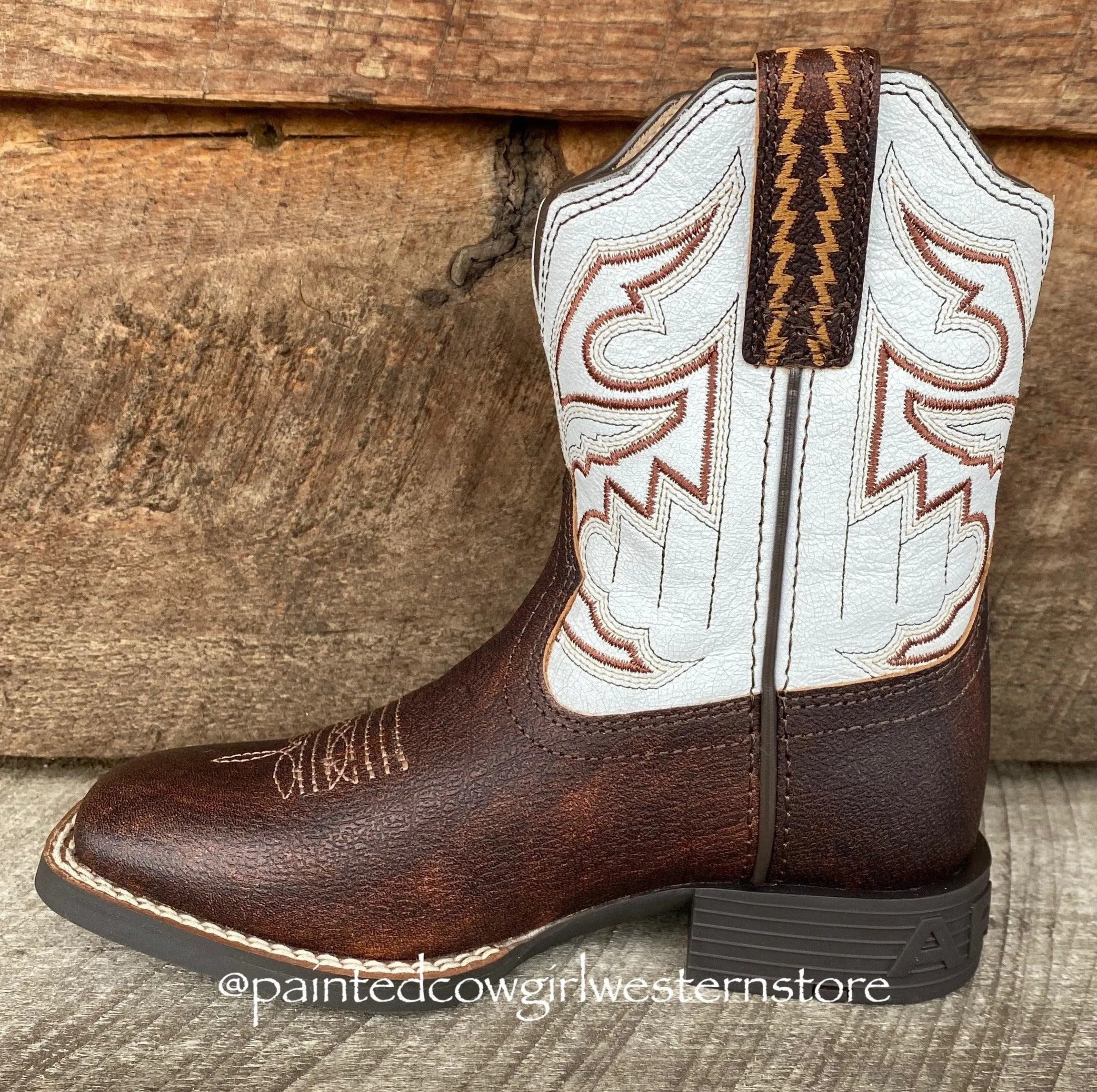 Ariat Children's/Youth Sorting Pen Brown Square Toe Western Cowboy Boots 10035990 10036036 Outdoor Travel Seamless Fit