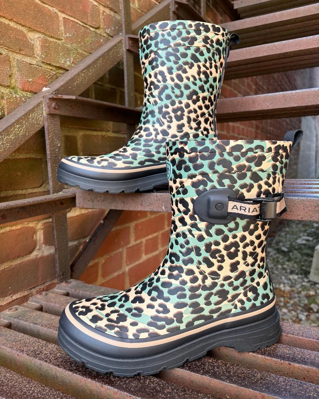 Ariat Insulated Leopard Camo Kelmarsh Mid Calf Rubber Boots 10050930 Supportive Lining