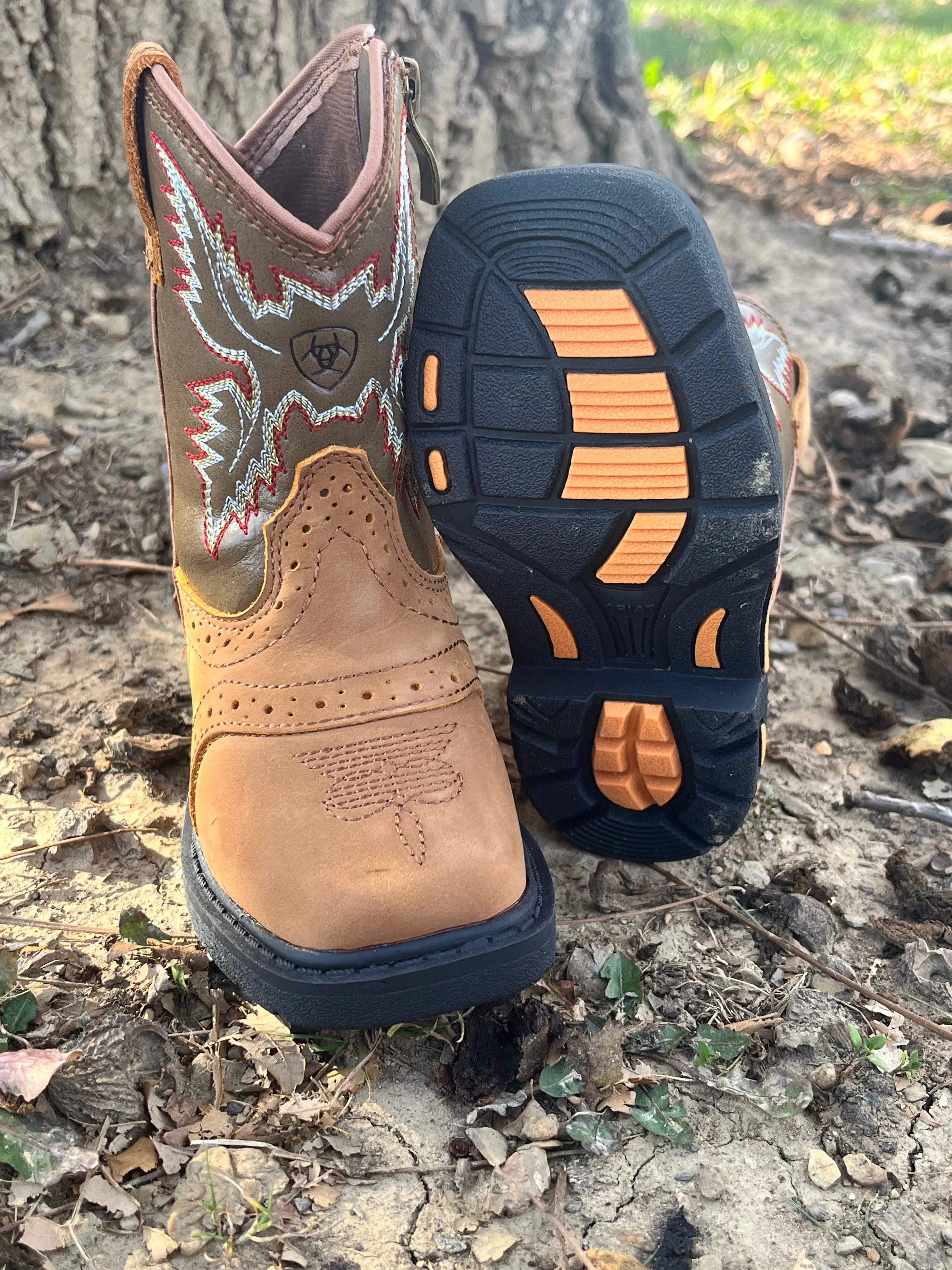 Ariat Lil' Stomper Toddler Durango Western Cowboy Boot A441001044 Zip Closure Comfortable Touch