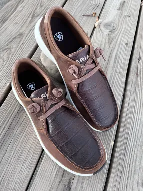 Cactus Cool Trend Hot Ariat Men's Distressed Brown & Dark Tan Crocodile Print Buckeye Casual Shoe 10053759