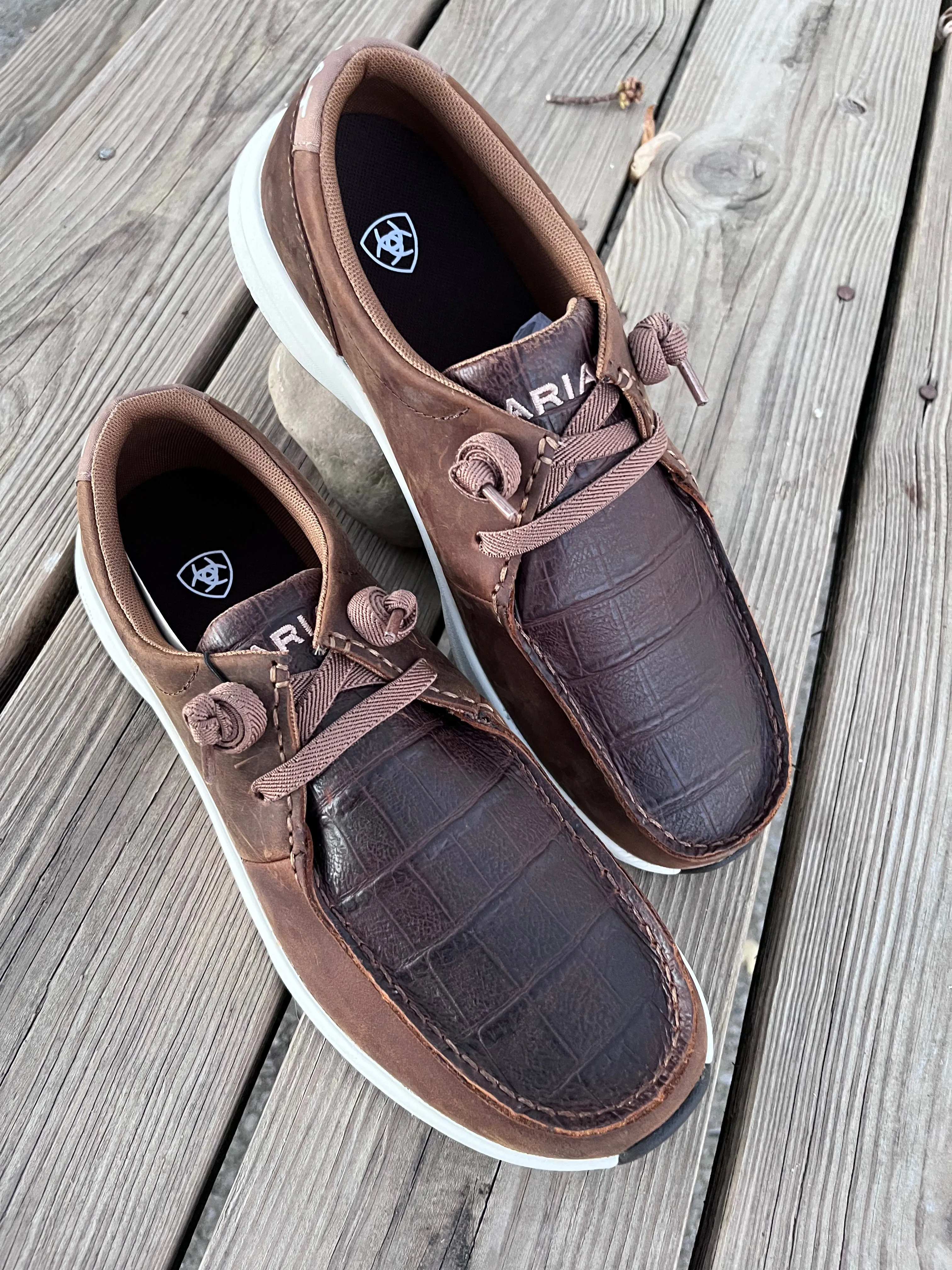 Cactus Cool Trend Hot Ariat Men's Distressed Brown & Dark Tan Crocodile Print Buckeye Casual Shoe 10053759