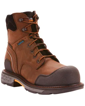 Long Lasting High   Performance Ariat Men's Overdrive XTR 6" Distressed Brown Waterproof Composite Toe Boot 10025005