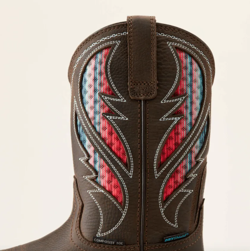 Ariat Women's Anthem Brown Serape VentTEK Waterproof Composite Toe Western Work Boot 10050827 Metatarsal Guard Resilient Construction