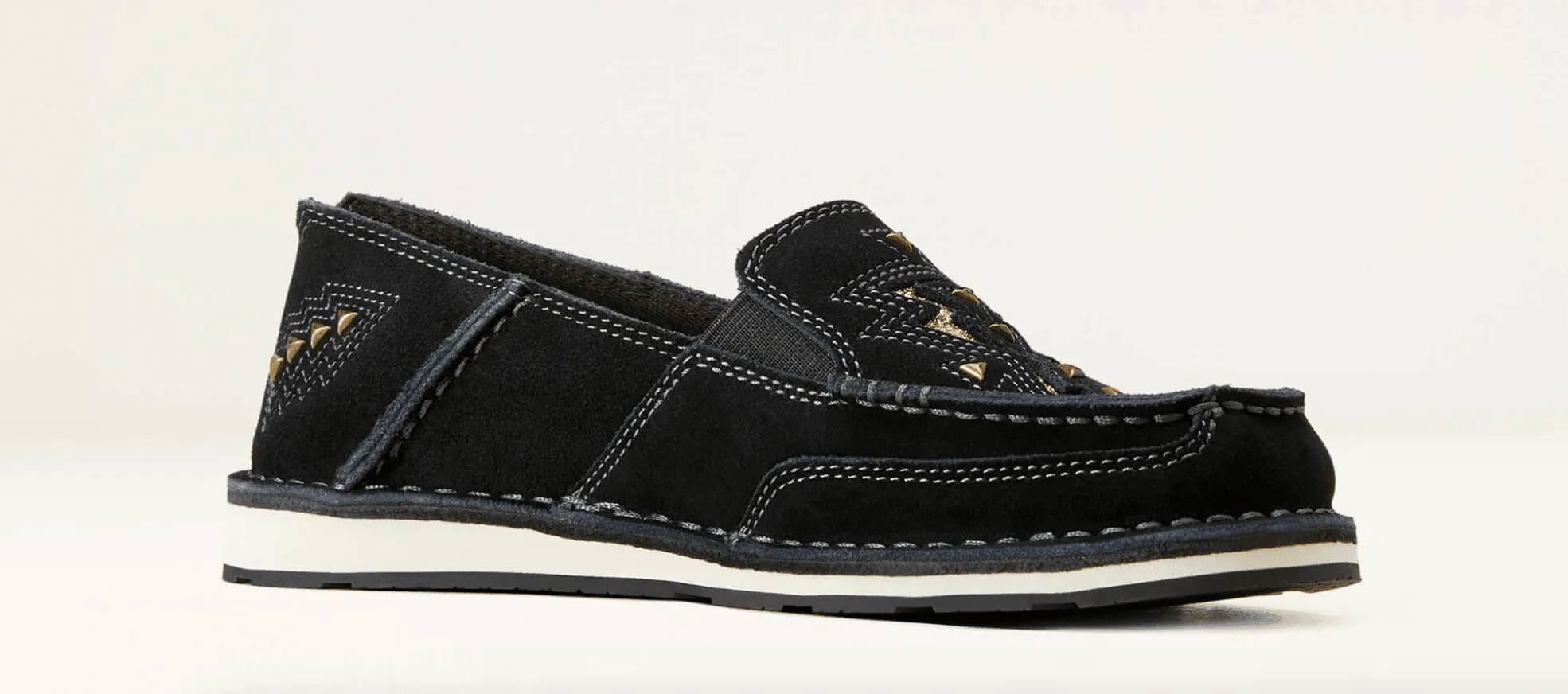 Wind Block Picnic Easy Ariat Women's Black Suede Shine Leather Cruiser Shoes 10046912