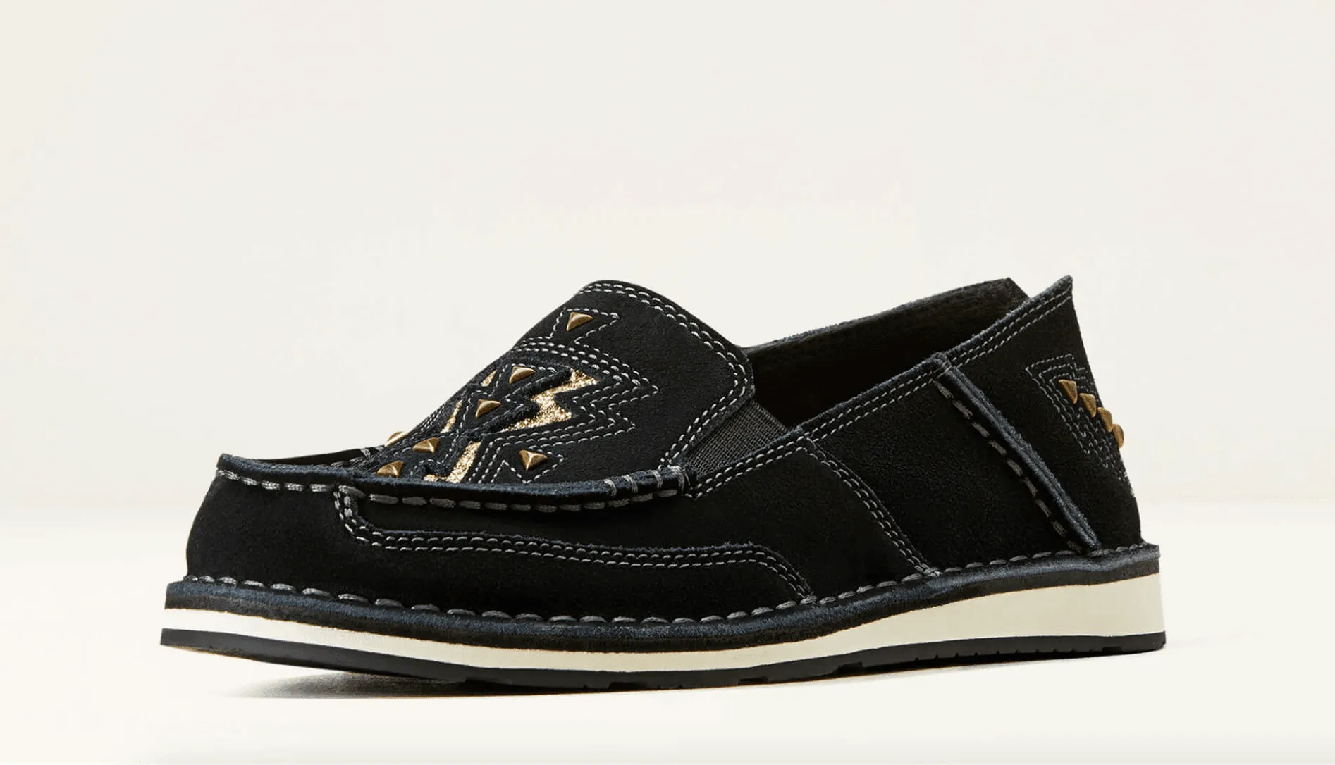 Pull on Ariat Women's Black Suede Shine Leather Cruiser Shoes 10046912