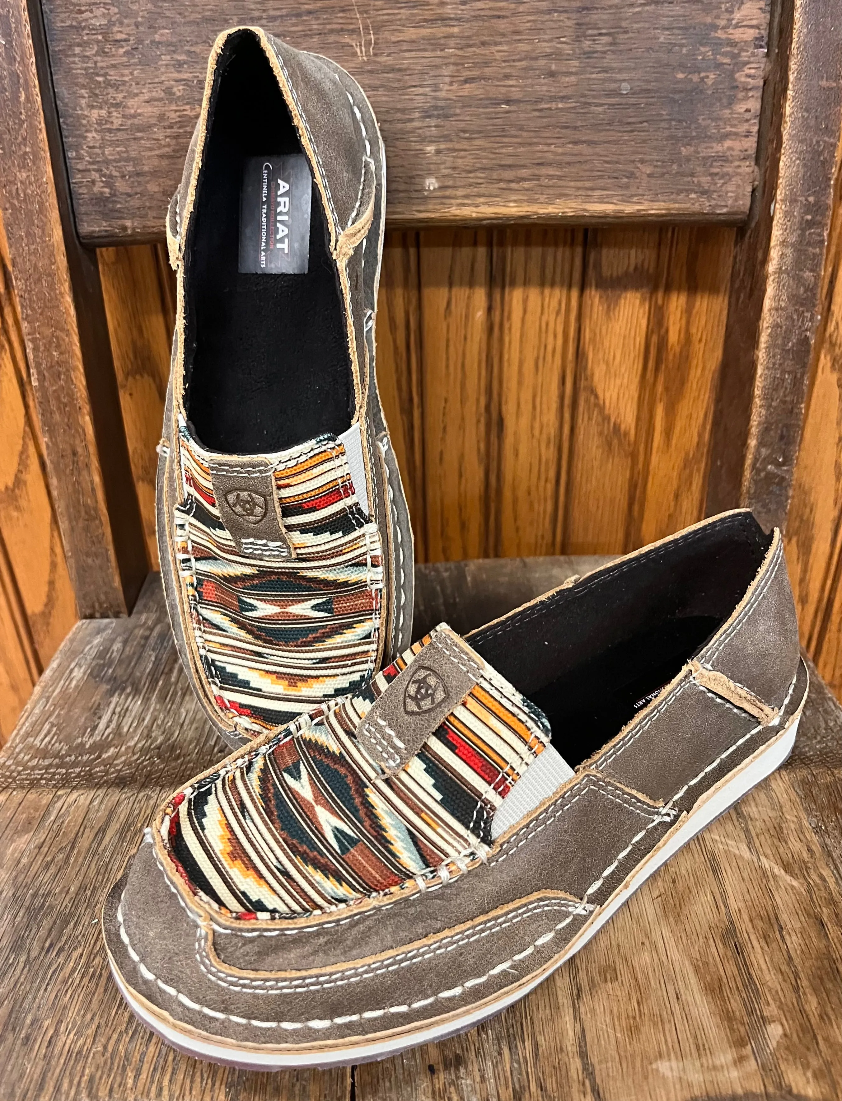 Ariat Women's Brown Bomber Chimayo Leather Cruiser Shoes 10046902 Running Comfort Smooth Texture