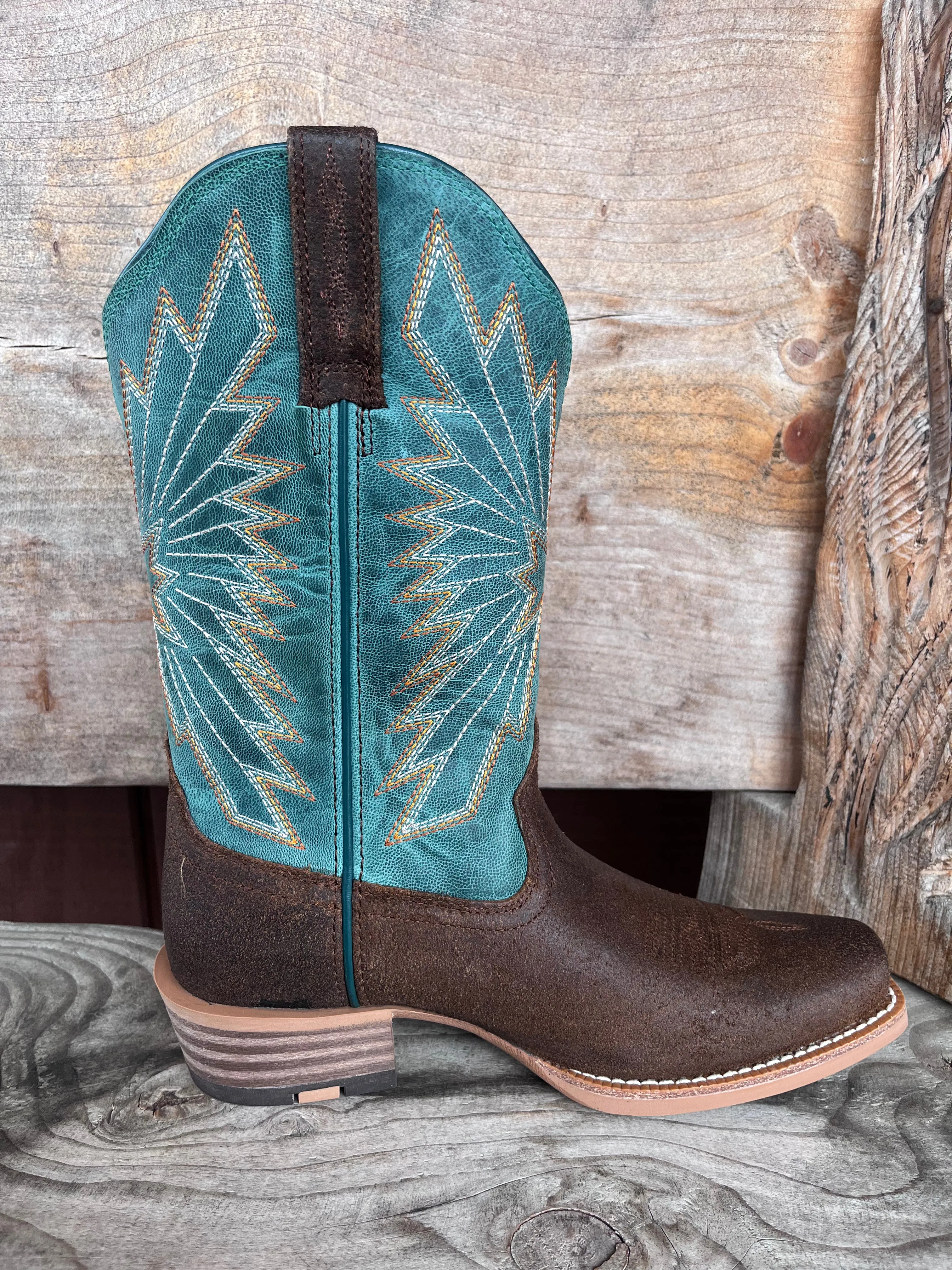 Smooth Entry Comfortable Movement Ariat Women's Decatur Aged Smokehouse & Racing Green Cutter Toe Western Cowgirl Boot 10053604