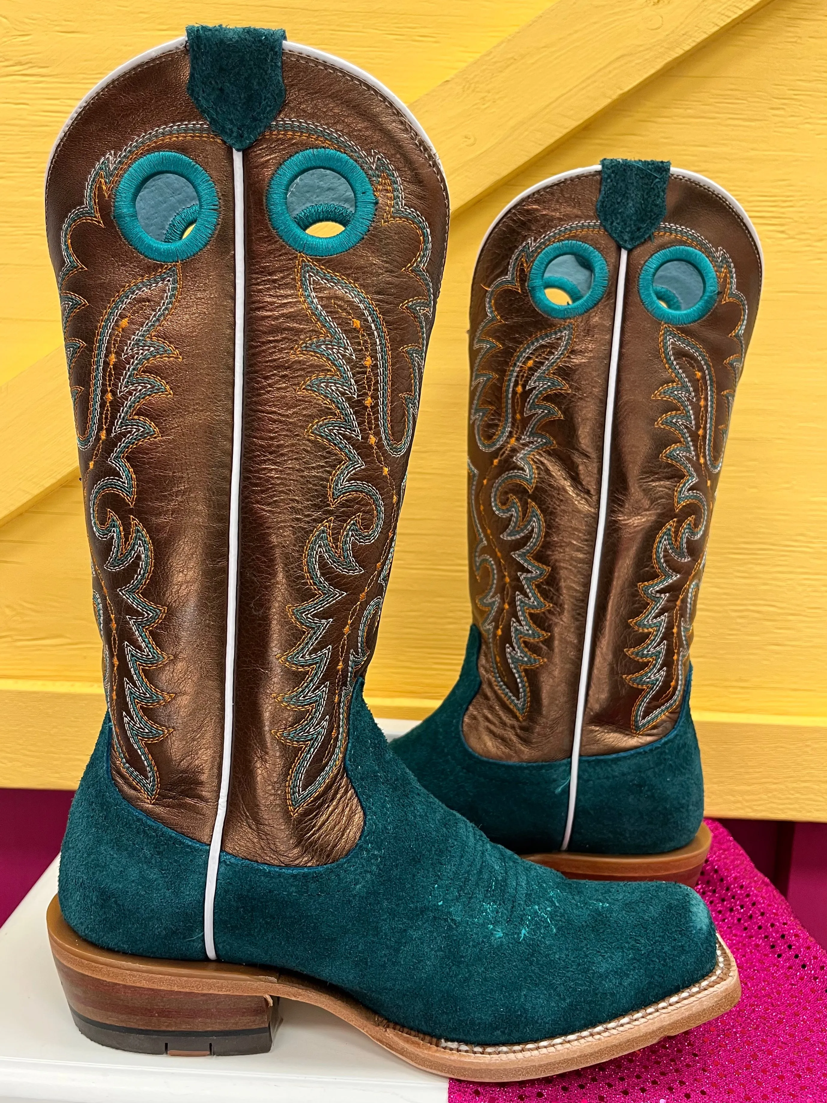 Wild Soul Ariat Women's Futurity Boon Ancient Turquoise Roughout Cowgirl Boots 10044399