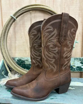 Ariat Women's Heritage Sassy Brown Stretchfit  J Toe Western Cowgirl Boots 10051051 Firm Hold Elevated Comfort