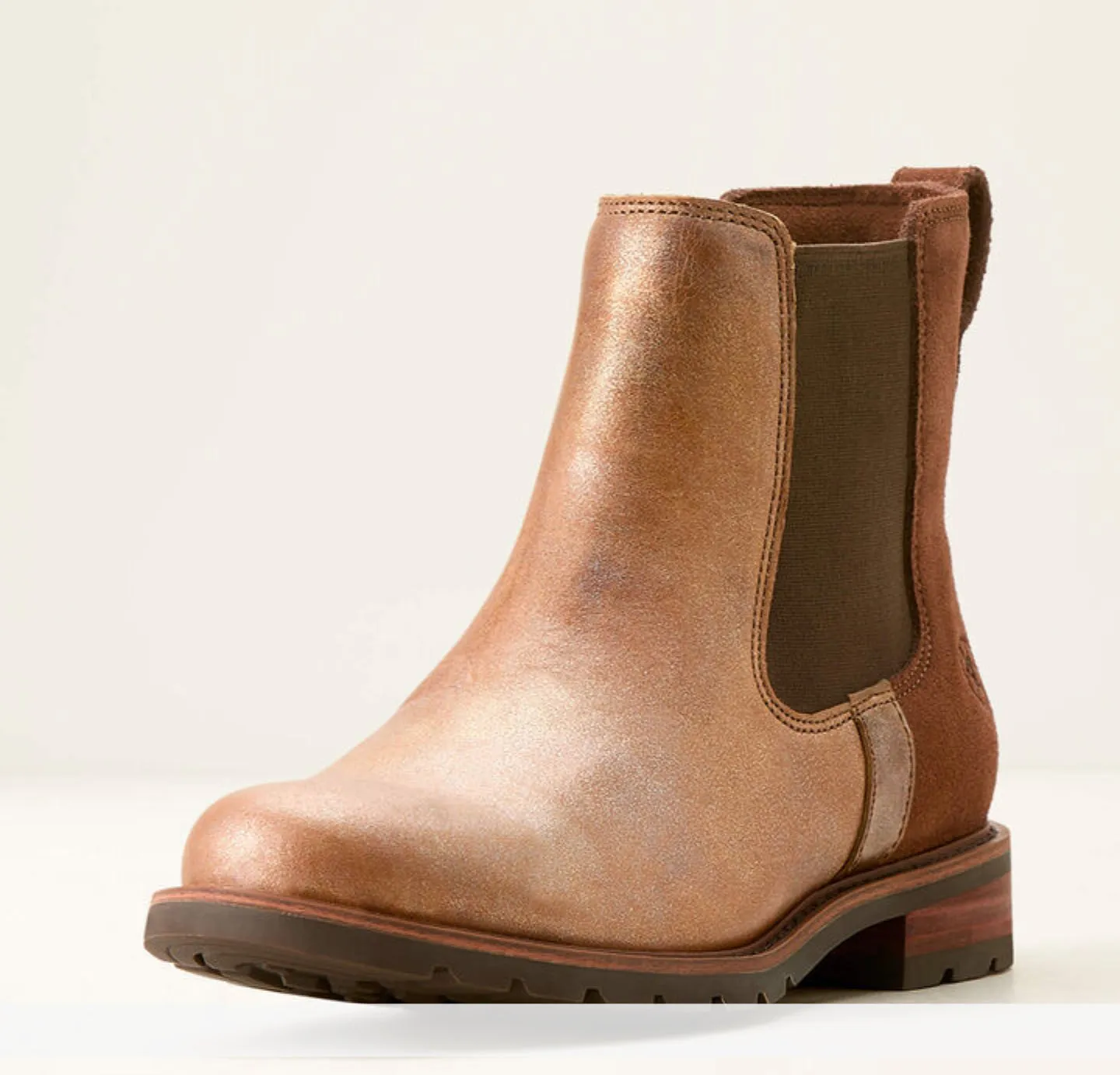 Ariat Women's Metallic Brown & Polo Wexford Lug Chelsea Bootie 10053727 Moisture wicking