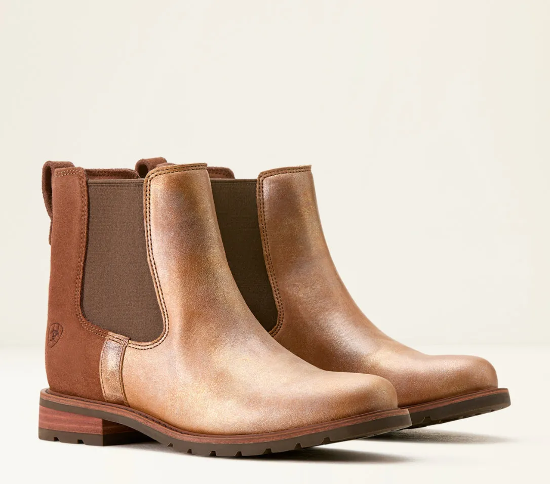 EverydayUse Coffee Shop Ariat Women's Metallic Brown & Polo Wexford Lug Chelsea Bootie 10053727