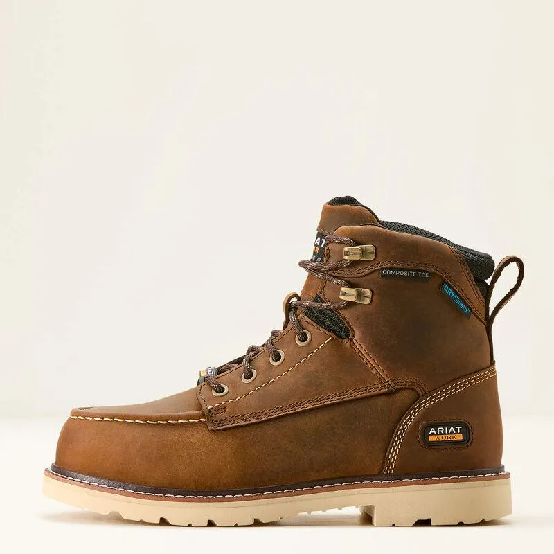 Ariat Women's Rebar Distressed Brown Lift Waterproof Composite Toe Work Boot 10053821 Snow-Ready Footwear Frost Terrain Walks