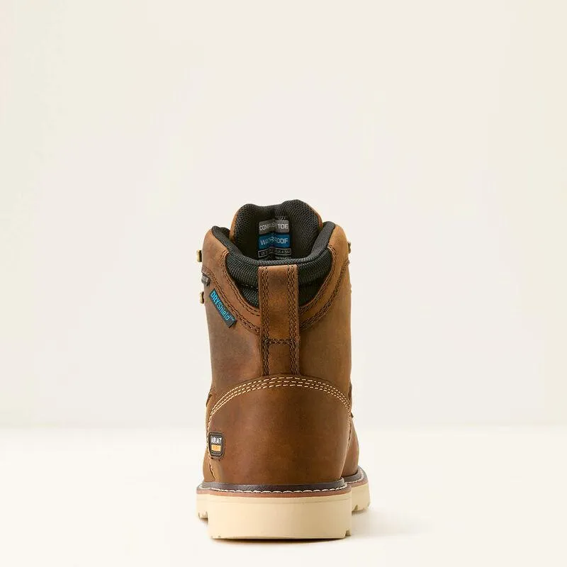 Durable Layer Shoes Ariat Women's Rebar Distressed Brown Lift Waterproof Composite Toe Work Boot 10053821