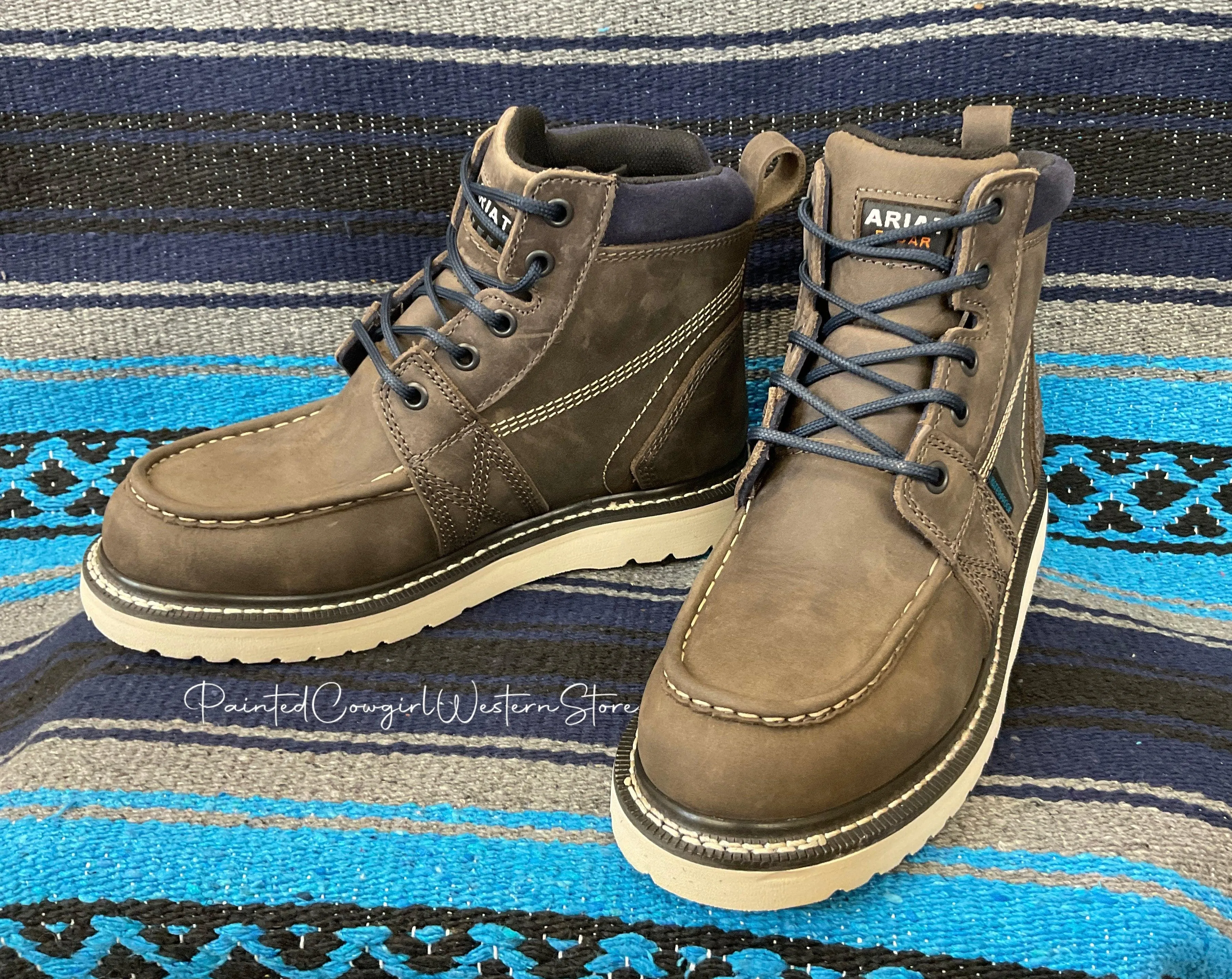 Impact Resistant Sturdy Fit Footwear Ariat Women's Rebar Wedge Moc Toe Grey Waterproof Work Boot 10035770