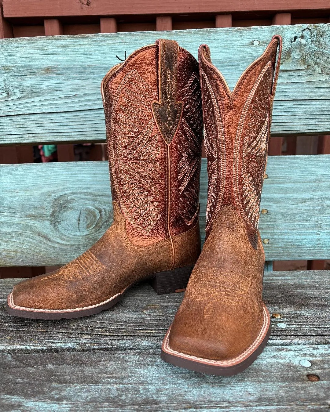 Versatile Performance Night Out Ariat Women's Round Up Ruidoso Burnished Chestnut Square Toe Cowgirl Boot 10051066