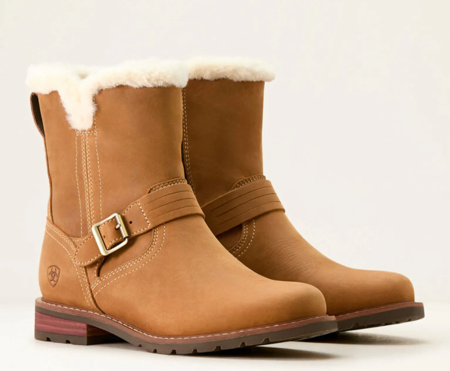 Ariat Women's Savannah Carmel Tan Sherpa Waterproof Boot 10053768 Elastic Ankle Cold Weather Gear