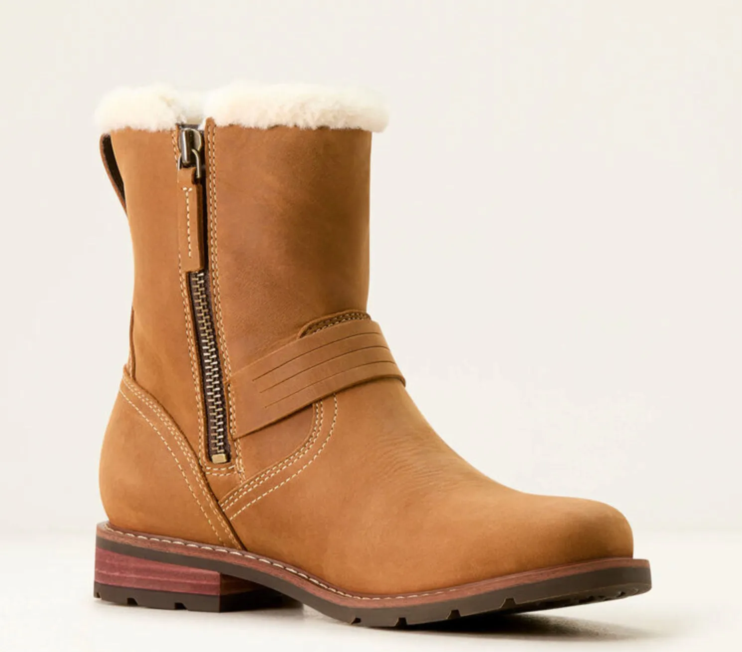 ArchSupport Ariat Women's Savannah Carmel Tan Sherpa Waterproof Boot 10053768