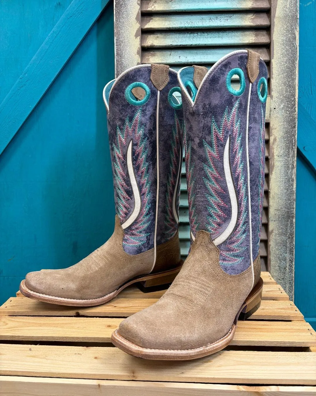 Ariat Women's Truly Taupe & Lavender Cutter Toe Western Cowgirl Boots 10051018 Reinforced toe Picnic