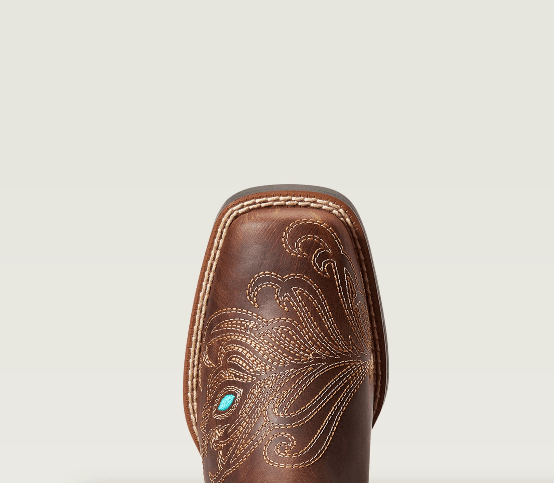 Ariat Children's/Youth Bright Eyes II Brown Square Toe Western Cowboy Boot 10040257 No Pressure Brogue Detail